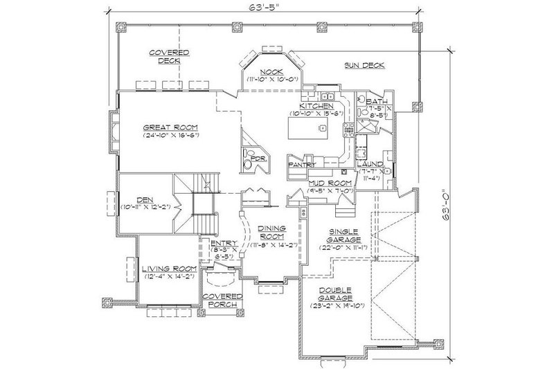 Home Plan - Floor Plan - Main Floor for European House Plan #5-402 - 6 bed, 5.5 bath