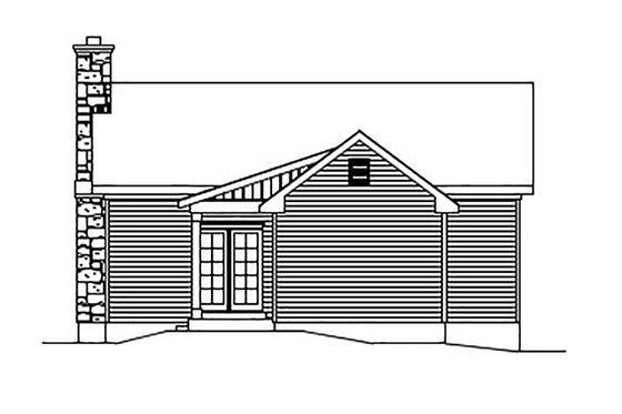 Exterior - Rear Elevation for Cottage House Plan #22-565 - 1 bed, 1 bath
