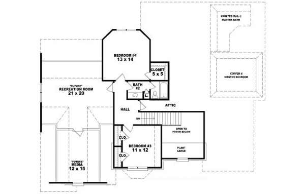 European Floor Plan - Upper Floor Plan #81-1038