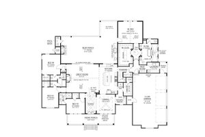 Floor Plan - Main Floor for Farmhouse House Plan #1074-69 - 4 bed, 3.5 bath