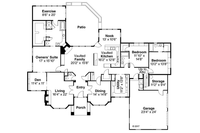 Home Plan - Floor Plan - Main Floor for Traditional House Plan #124-258 - 3 bed, 3.5 bath