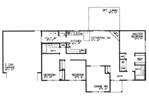 Floor Plan - Main Floor for Traditional House Plan #72-473 - 3 bed, 2 bath