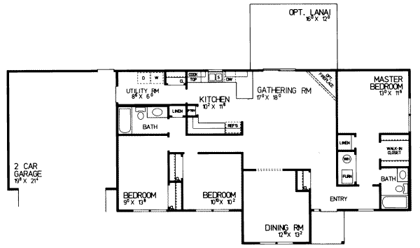 Home Plan - Traditional Floor Plan - Main Floor Plan #72-473