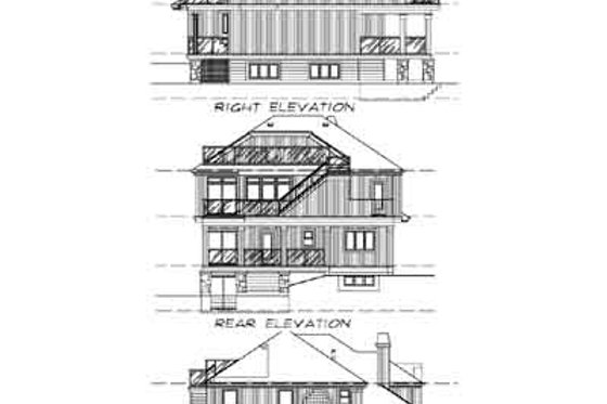 Exterior - Rear Elevation for Traditional House Plan #47-357 - 3 bed, 2.5 bath