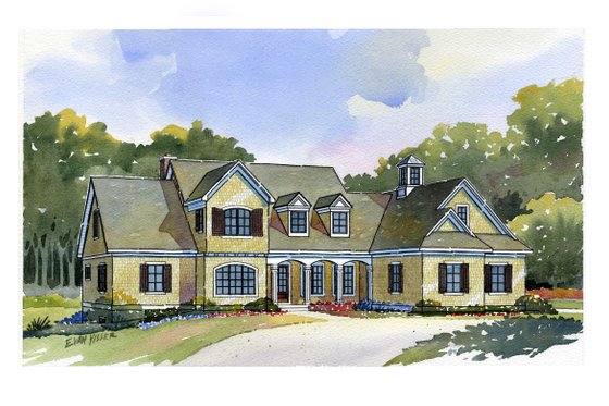 Exterior - Front Elevation for Traditional House Plan #901-100 - 3 bed, 2.5 bath