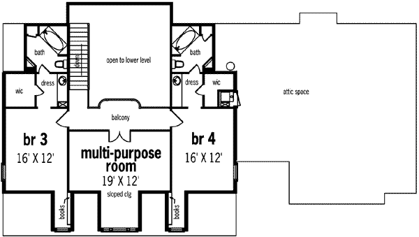House Plan Design - Mediterranean Floor Plan - Upper Floor Plan #45-242