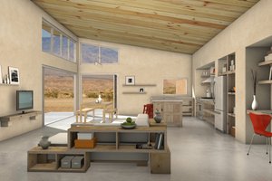 Interior - Family Room for Modern House Plan #497-32 - 2 bed, 2 bath