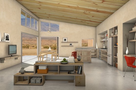 Interior - Family Room for Modern House Plan #497-32 - 2 bed, 2 bath