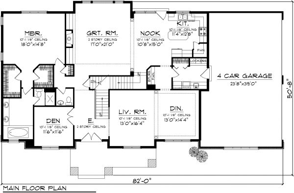 Dream House Plan - Traditional Floor Plan - Main Floor Plan #70-1127