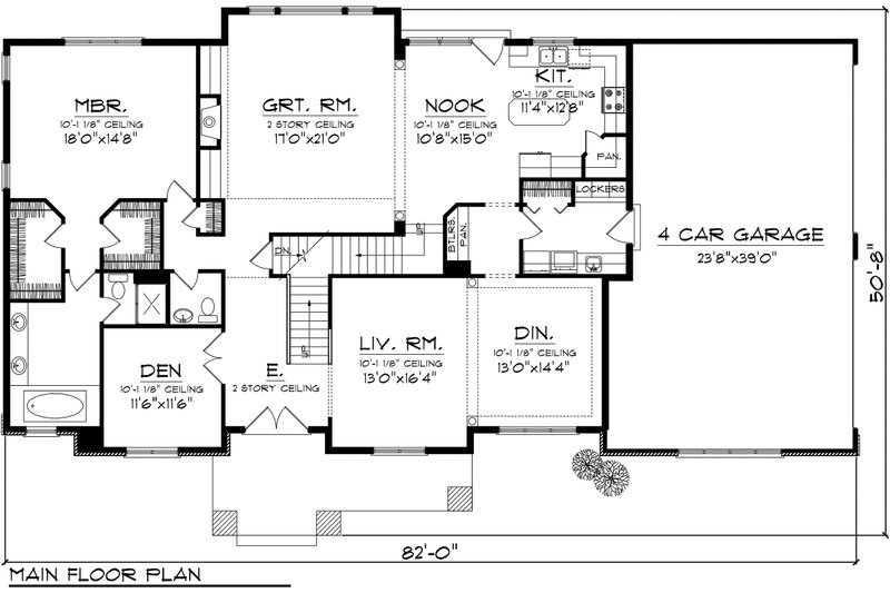 Home Plan - Floor Plan - Main Floor for Traditional House Plan #70-1127 - 4 bed, 3.5 bath