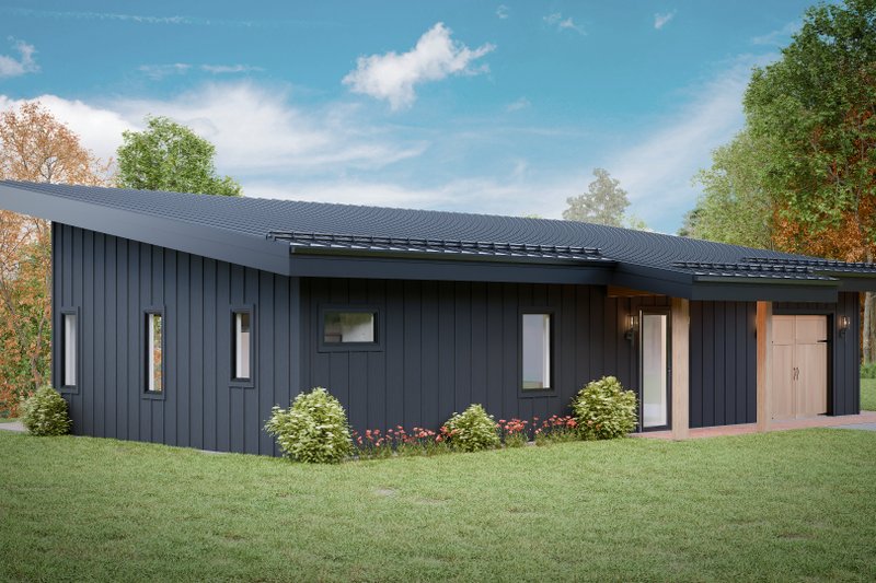 House Blueprint - Exterior - Front Elevation 3 for Cabin House Plan #1089-54 - 1 bed, 1.5 bath