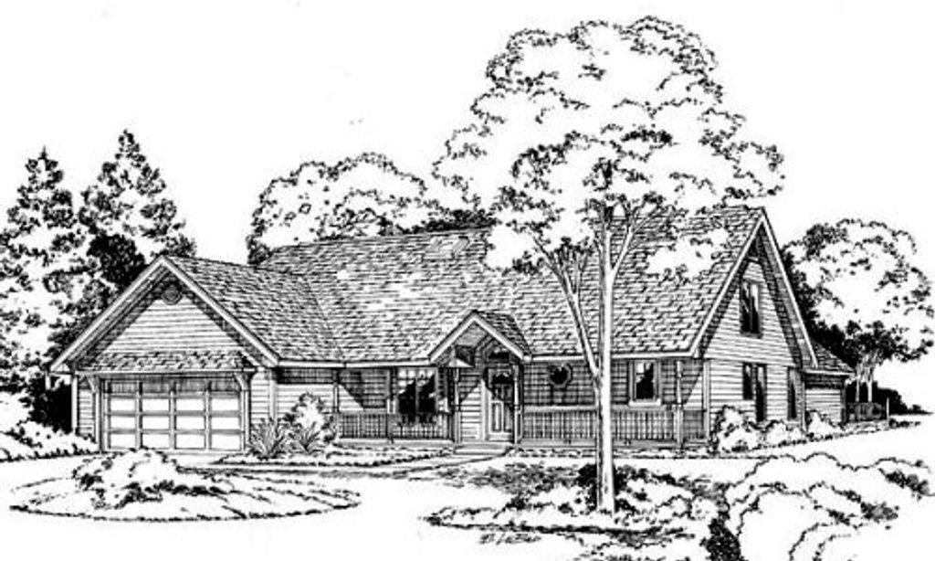Exterior - Front Elevation 2 for Country House Plan #312-804 - 3 bed, 2.5 bath