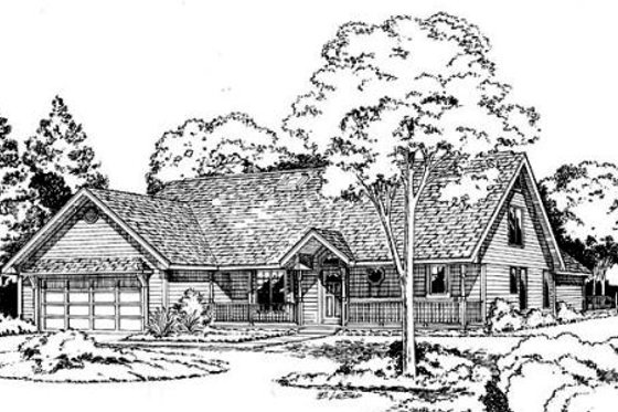 Exterior - Front Elevation for Country House Plan #312-804 - 3 bed, 2.5 bath