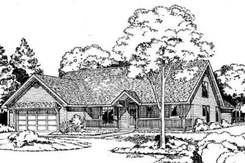 Exterior - Front Elevation 2 for Country House Plan #312-804 - 3 bed, 2.5 bath
