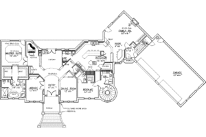 Floor Plan - Main Floor for European House Plan #117-145 - 5 bed, 6 bath