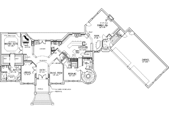 Floor Plan - Main Floor for European House Plan #117-145 - 5 bed, 6 bath