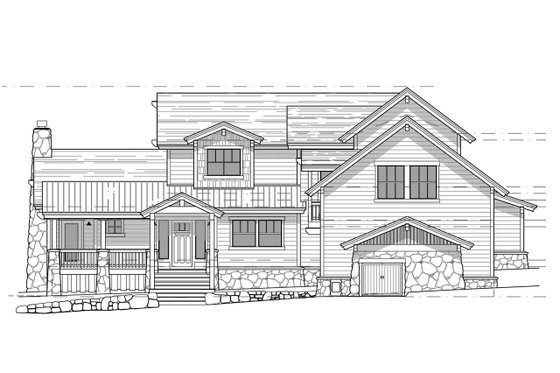 Exterior - Front Elevation 3 for Craftsman House Plan #899-2 - 4 bed, 4 bath