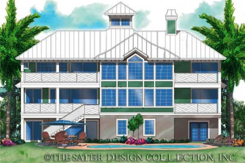 Home Plan - Exterior - Rear Elevation for Mediterranean House Plan #930-132 - 5 bed, 4.5 bath