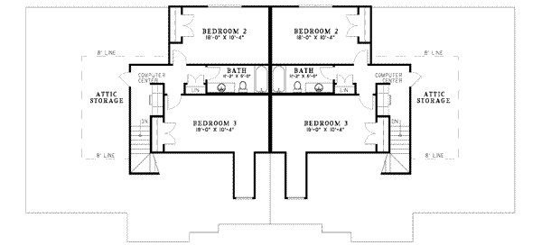 Architectural House Design - European Floor Plan - Upper Floor Plan #17-631