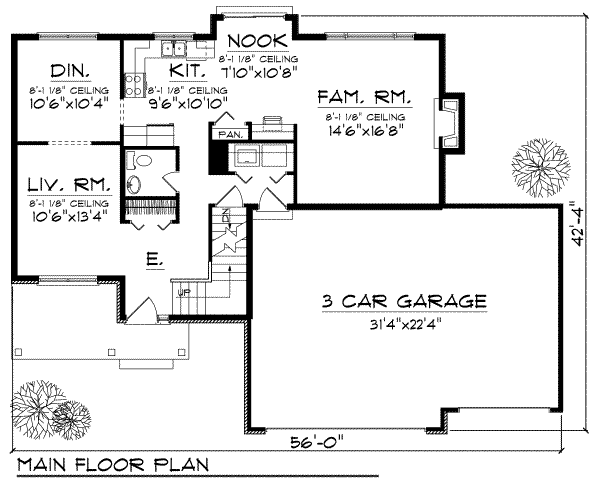 Home Plan - Traditional Floor Plan - Main Floor Plan #70-700