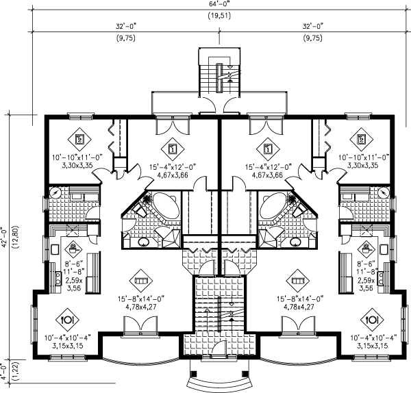 European Floor Plan - Main Floor Plan #25-307