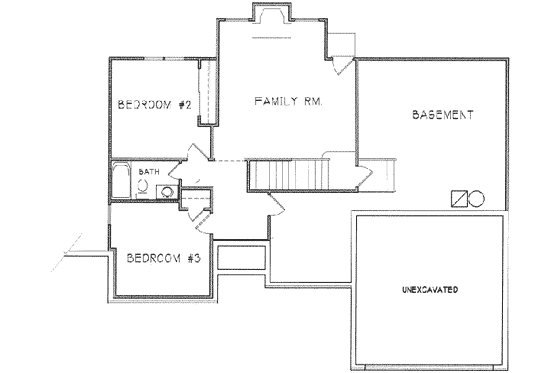 Floor Plan - Lower Floor for Traditional House Plan #6-218 - 3 bed, 2.5 bath