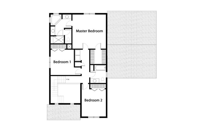 House Blueprint - Floor Plan - Upper Floor for Farmhouse House Plan #497-43 - 3 bed, 2.5 bath