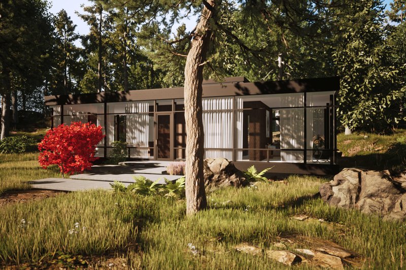 House Plan Design - Exterior - Other Elevation 4 for Modern House Plan #80-225 - 1 bed, 1.5 bath