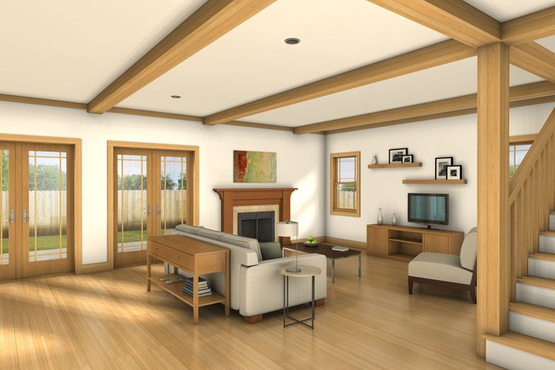 House Blueprint - Interior - Family Room 1 for Farmhouse House Plan #497-63 - 3 bed, 2.5 bath