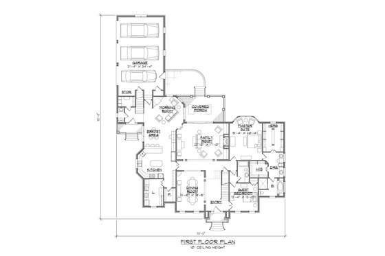 Floor Plan - Main Floor for Traditional House Plan #1054-58 - 6 bed, 5.5 bath