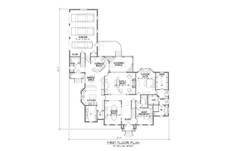 Dream House Plan - Floor Plan - Main Floor for Traditional House Plan #1054-58 - 6 bed, 5.5 bath
