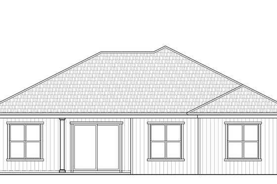 Exterior - Rear Elevation for Craftsman House Plan #938-98 - 3 bed, 2 bath