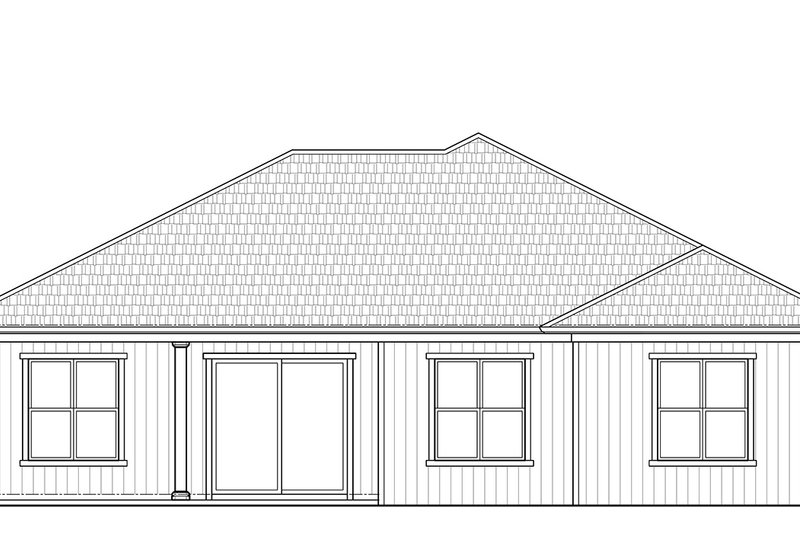 Architectural House Design - Exterior - Rear Elevation for Craftsman House Plan #938-98 - 3 bed, 2 bath