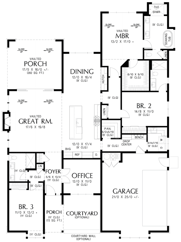 Ranch Floor Plan - Main Floor Plan #48-1199