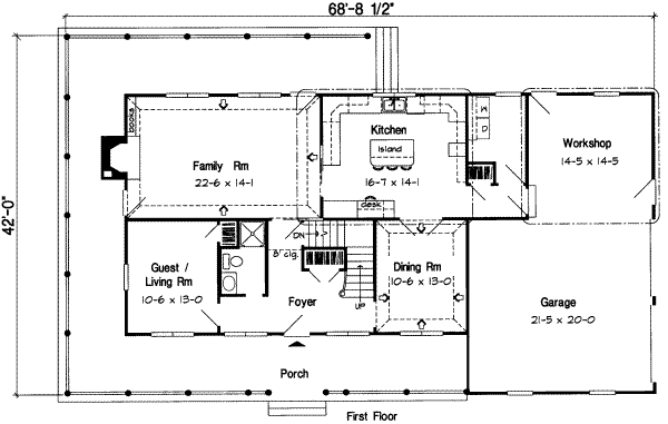 Country Floor Plan - Main Floor Plan #312-550