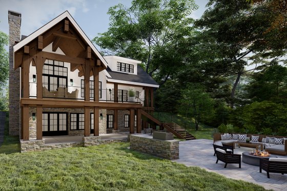 Exterior - Rear Elevation 1 for Cabin House Plan #1094-18 - 3 bed, 2.5 bath