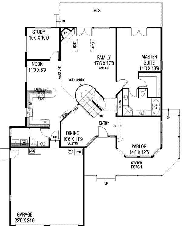 Dream House Plan - Traditional Floor Plan - Main Floor Plan #60-354