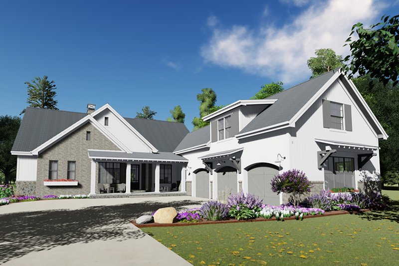 House Blueprint - Farmhouse Exterior - Front Elevation Plan #1069-18