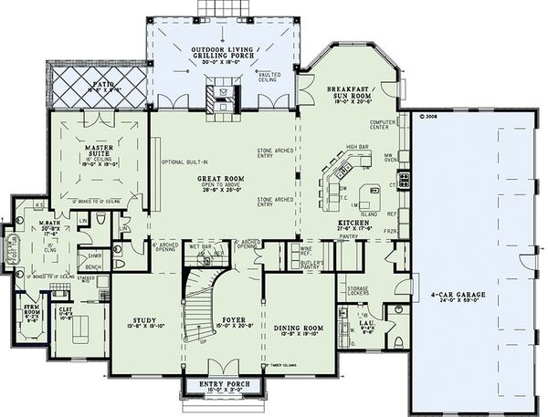 House Blueprint - European Floor Plan - Main Floor Plan #17-2381