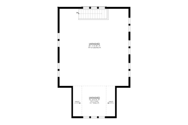 House Blueprint - Floor Plan - Upper Floor for Farmhouse House Plan #1114-45 - 2 bed, 1 bath