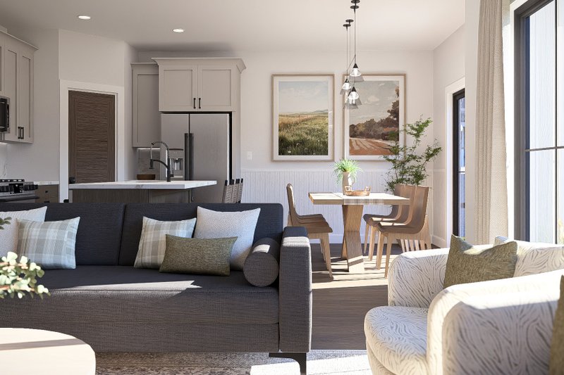 Architectural House Design - Interior - Family Room 2 for Farmhouse House Plan #455-750 - 3 bed, 2.5 bath