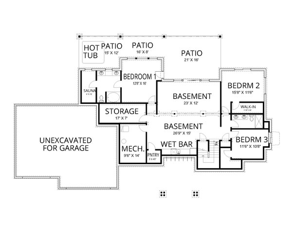 Dream House Plan - Craftsman Floor Plan - Lower Floor Plan #112-222
