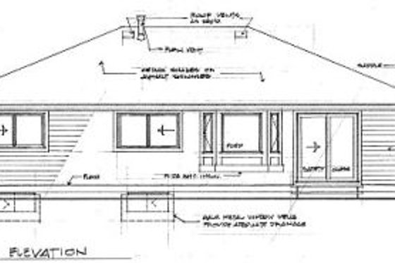 Exterior - Rear Elevation for Traditional House Plan #47-251 - 3 bed, 2 bath