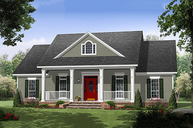 Architectural House Design - Southern Exterior - Front Elevation Plan #21-354