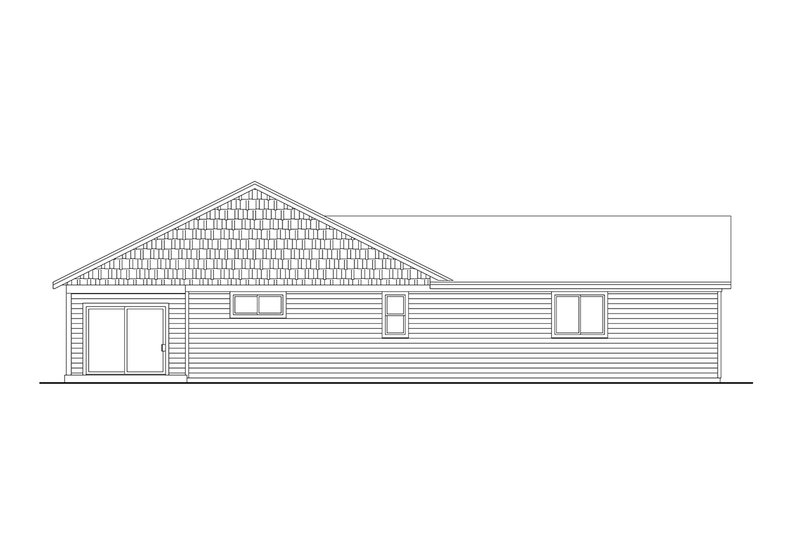 Architectural House Design - Exterior - Rear Elevation for Craftsman House Plan #124-1434 - 3 bed, 2 bath