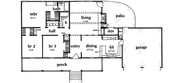 Dream House Plan - Southern Floor Plan - Main Floor Plan #36-403