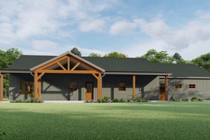 Exterior - Rear Elevation for Barndominium House Plan #1092-27 - 3 bed, 2.5 bath