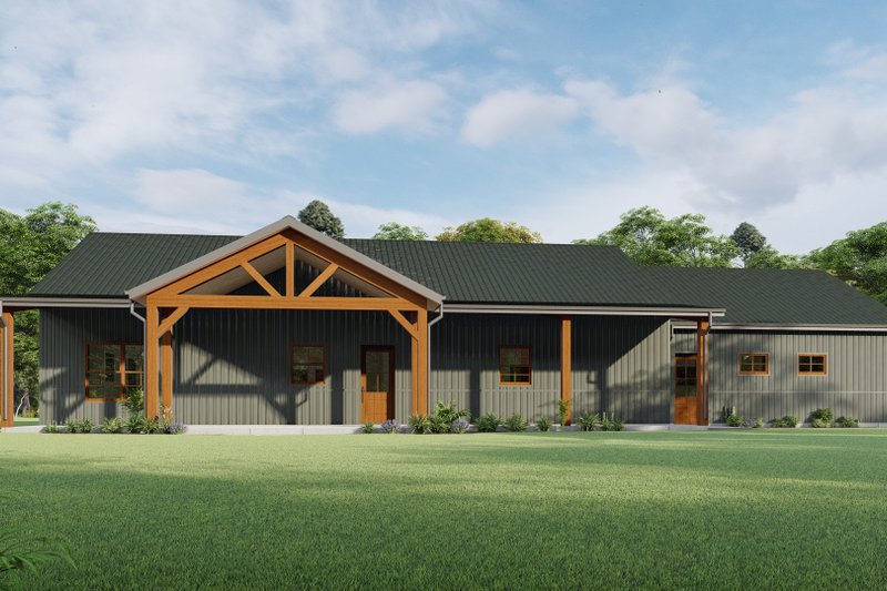 Architectural House Design - Exterior - Rear Elevation for Barndominium House Plan #1092-27 - 3 bed, 2.5 bath