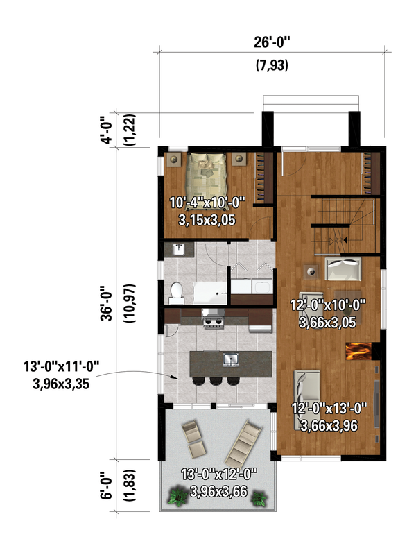 House Blueprint - Cottage Floor Plan - Main Floor Plan #25-4925
