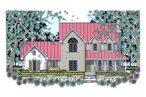 Southern Exterior - Front Elevation Plan #42-394